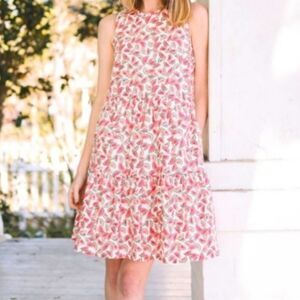 J. Crew Factory Watermelon Novelty Drop Waist Layered Mini Dress Boho Chic 4